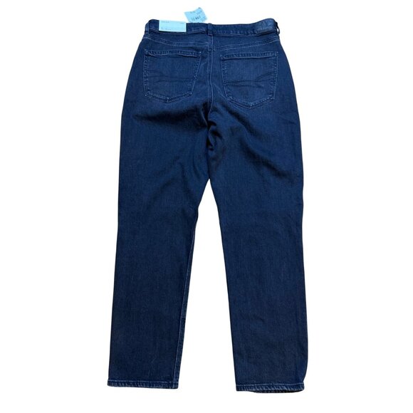 American Eagle Mom Jean Strigid  Black Distressed 6 Short NWT - Picture 2 of 7